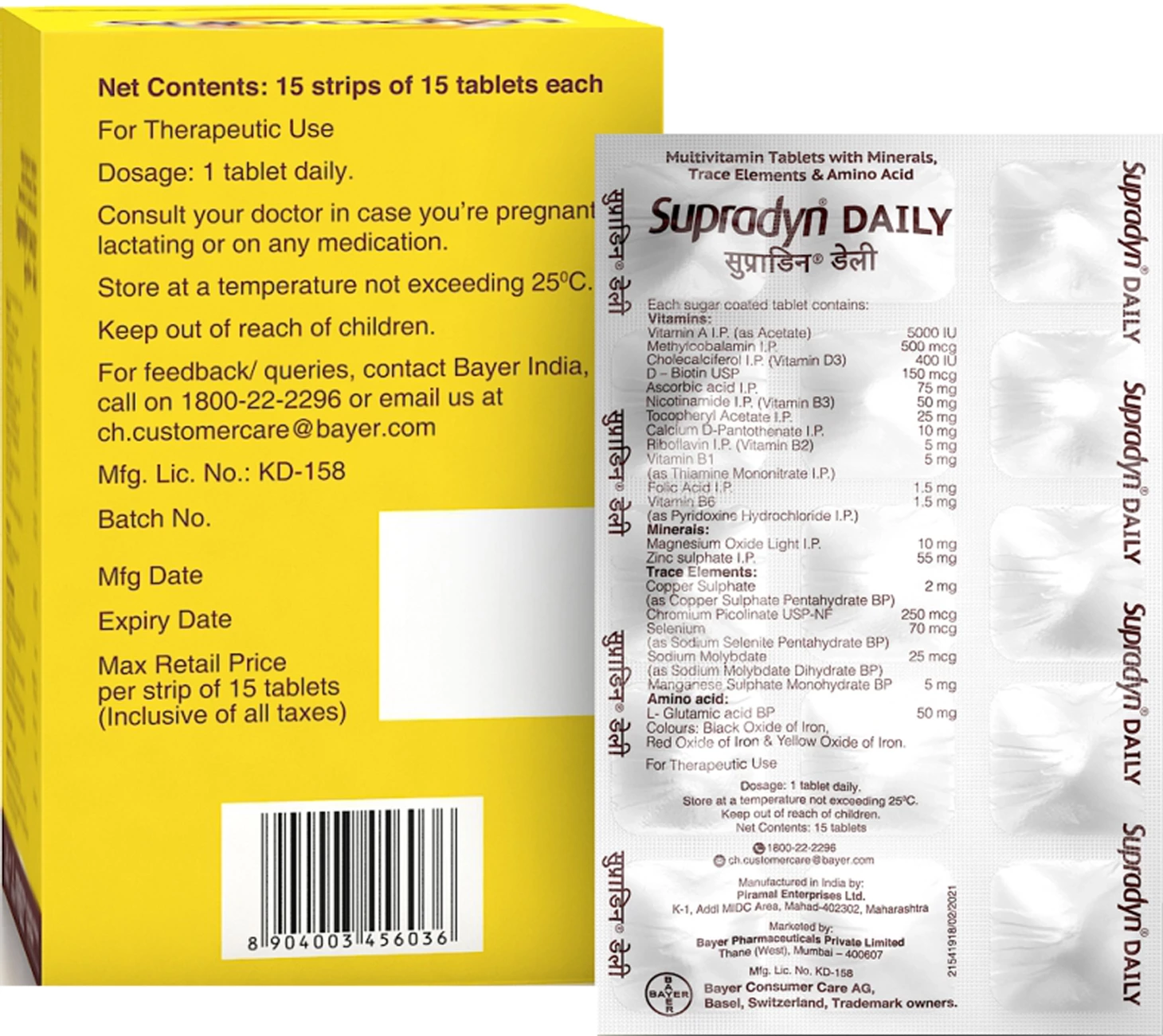 Supradyn Daily Multivitamin Tablets 15s